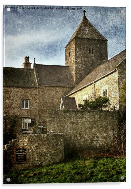 Priory Church Penmon Anglesey Acrylic by Ian Lewis