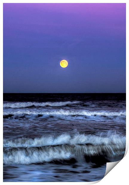 Freshwater West Setting Moon Print by Simon West