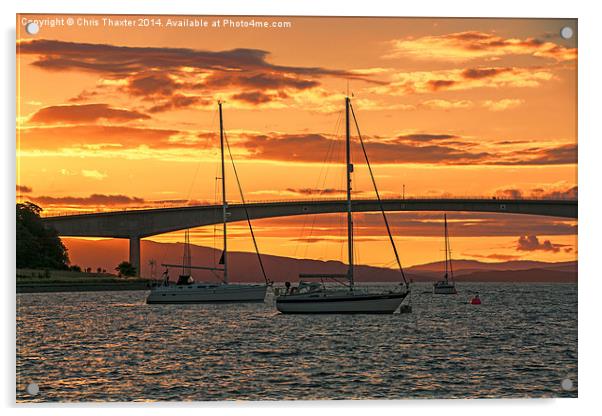 Skye Bridge Sunset Acrylic by Chris Thaxter