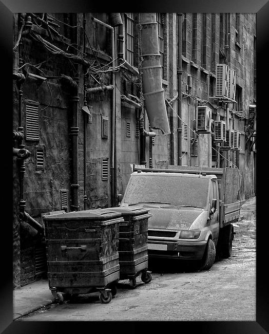 dirty back streets mono Framed Print by Antony McAulay