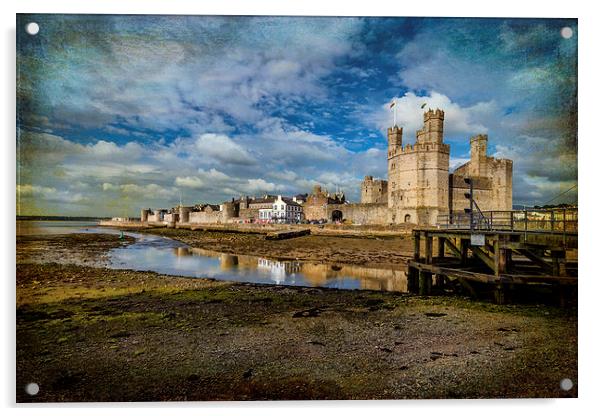 Caernarfon Castle Wales Acrylic by Adrian Evans