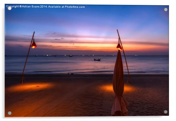 Sunset Lanta Island Acrylic by Adrian Evans
