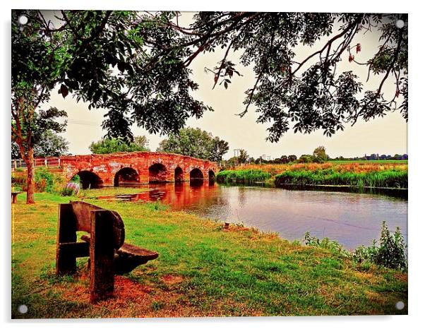 Eckington Bridge, River Avon Acrylic by Jason Williams
