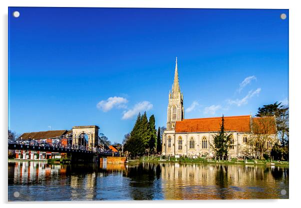 Marlow and All Saints Church Acrylic by Oxon Images