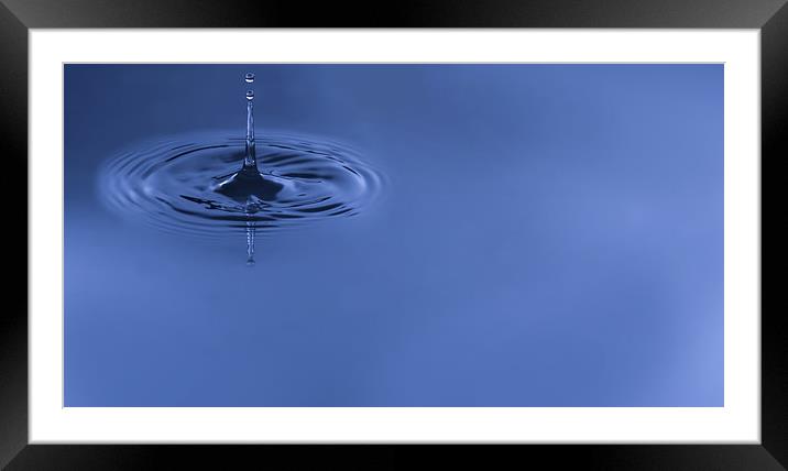 Blue water drop Framed Mounted Print by Olavs Silis