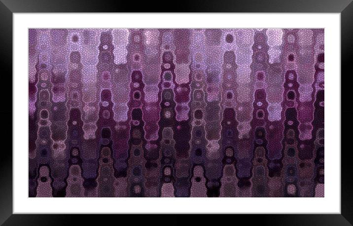 abstract purple mosaic Framed Mounted Print by Heather Newton