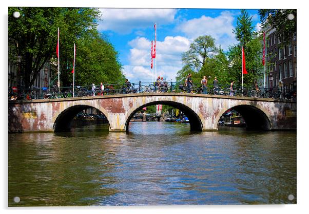 Amsterdam Bridge Acrylic by Stewart Priest