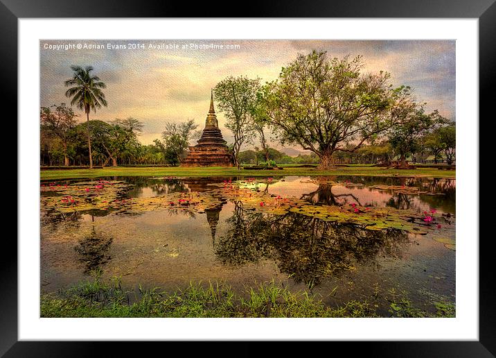 Sukhothai Historical Park Framed Mounted Print by Adrian Evans
