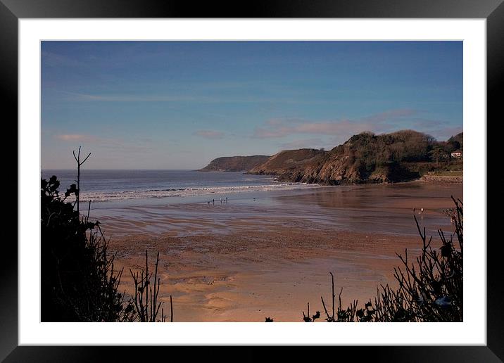 Caswell Bay, Gower Peninsular, Swansea Framed Mounted Print by Paul Nicholas
