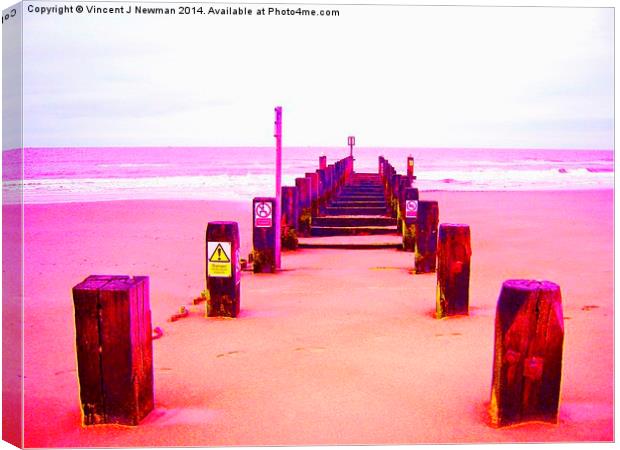 Out to Sea- Magenta Canvas Print by Vincent J. Newman