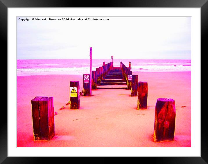 Out to Sea- Magenta Framed Mounted Print by Vincent J. Newman