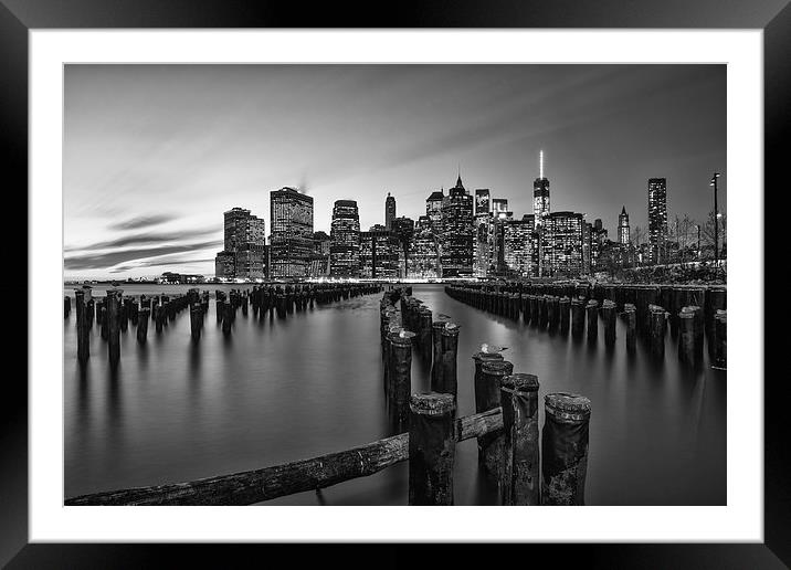 Manhattan Monochrome Framed Mounted Print by Kevin Ainslie