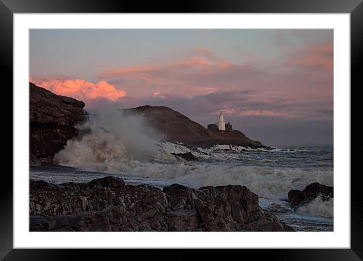 Clouds, Waves and Rocks. Framed Mounted Print by Becky Dix