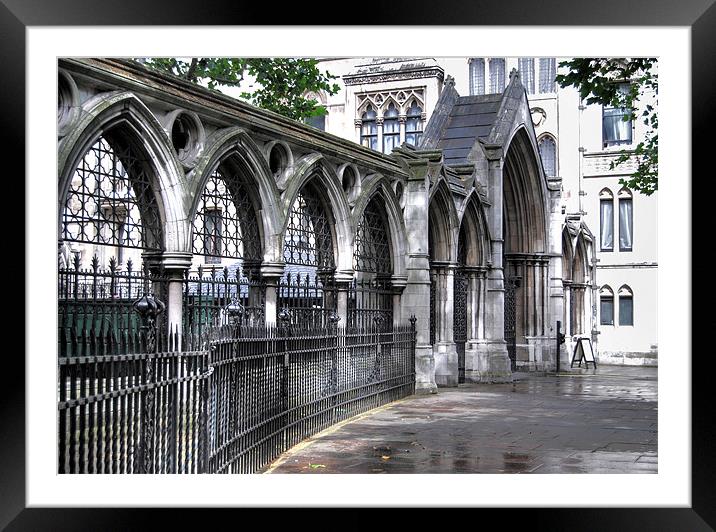 The Royal Courts of Justice, London Framed Mounted Print by Karen Martin