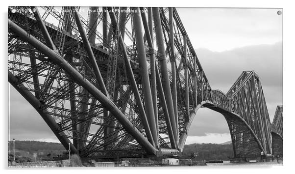 Iconic Steel Rail Bridge Over River Forth Acrylic by Tommy Dickson