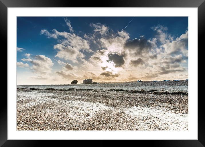 After the storms on Calshot Beach Framed Mounted Print by Kevin Browne