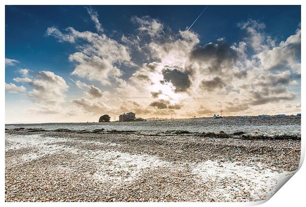 After the storms on Calshot Beach Print by Kevin Browne