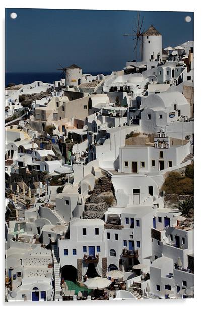 Oia, Santorini, Greece Acrylic by Geoffrey Higges