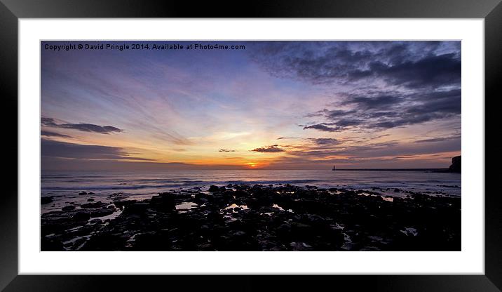 Tynemouth Pier Sunrise Framed Mounted Print by David Pringle