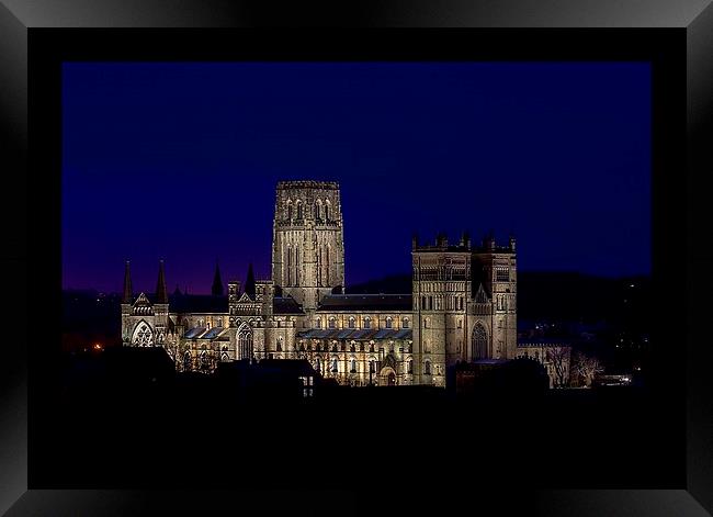Durham Cathedral at night Framed Print by kevin wise