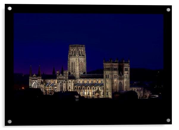 Durham Cathedral at night Acrylic by kevin wise