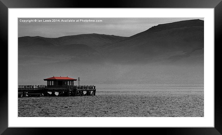 Beaumaris Pier and Snowdonia Framed Mounted Print by Ian Lewis