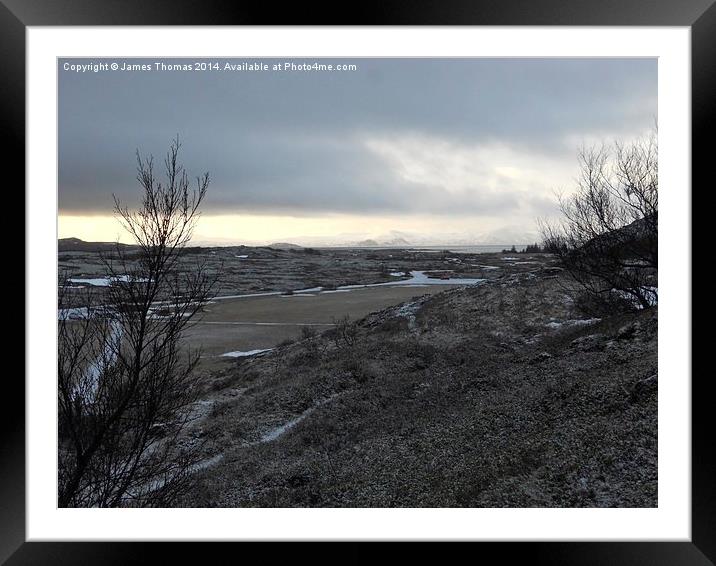 Thingvellir Iceland Stormy Winter Day Framed Mounted Print by James Thomas