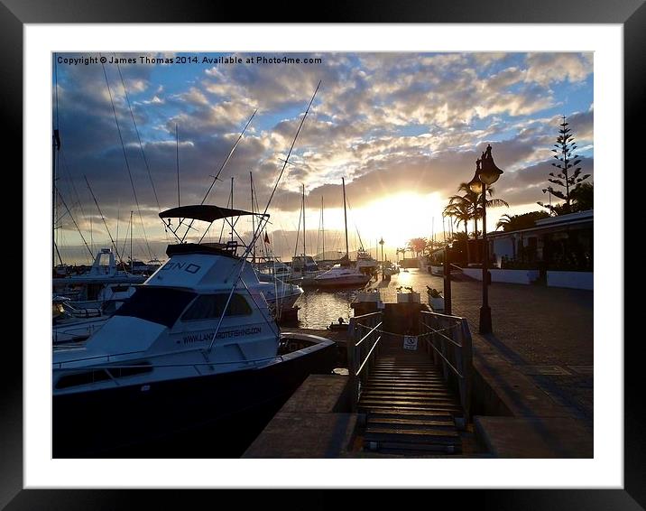 Puerto Calero Sunset Lanzarote Framed Mounted Print by James Thomas