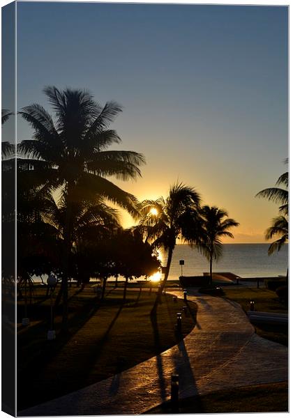 Cancun Sunrise Canvas Print by lauren whiting