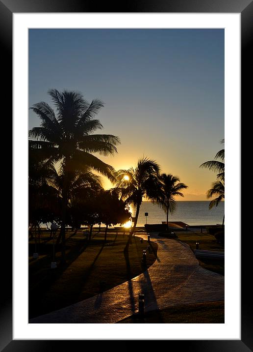 Cancun Sunrise Framed Mounted Print by lauren whiting