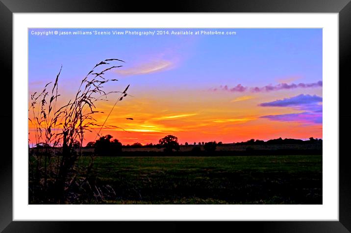 Country Sunset Framed Mounted Print by Jason Williams