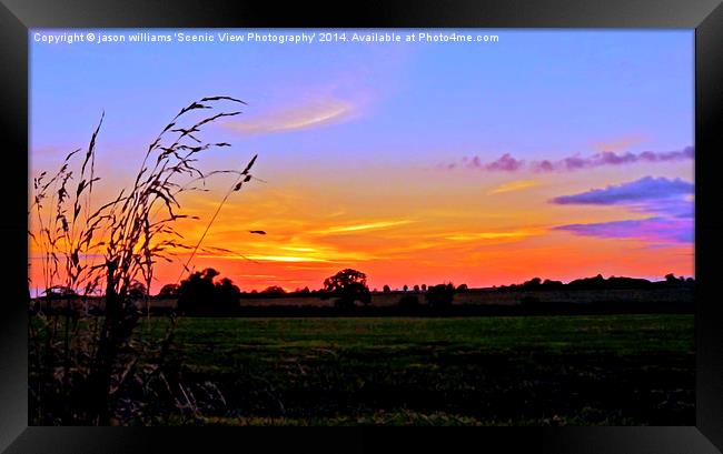 Country Sunset Framed Print by Jason Williams