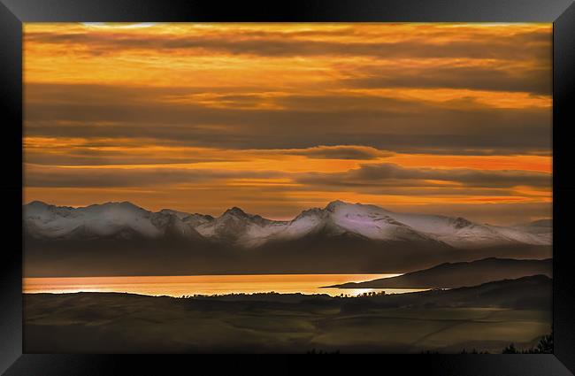 Arran Cumbrae and Bute Sunset Framed Print by Tylie Duff Photo Art