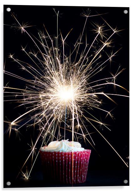 Cupcake Celebration Sparkler Acrylic by Rachael Drake