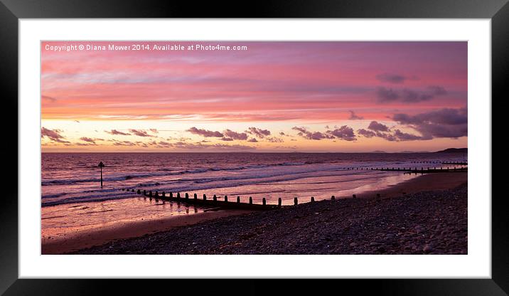 Welsh Sunset near  Aberystwyth Framed Mounted Print by Diana Mower