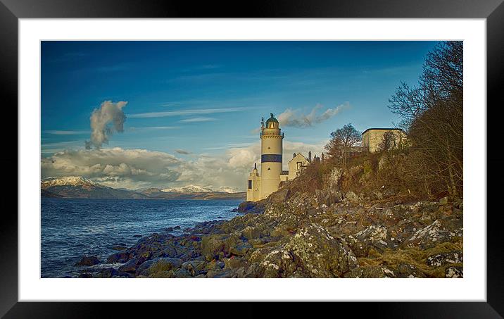 Seahorse cloud and the Cloch Lighthouse Framed Mounted Print by Geo Harris