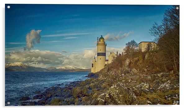 Seahorse cloud and the Cloch Lighthouse Acrylic by Geo Harris