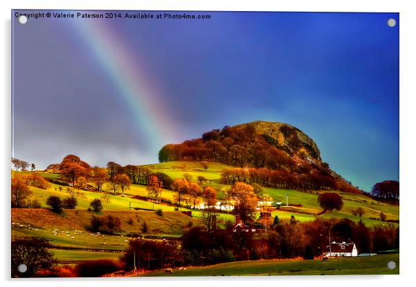 Rainbow Over Loudon Hill Acrylic by Valerie Paterson