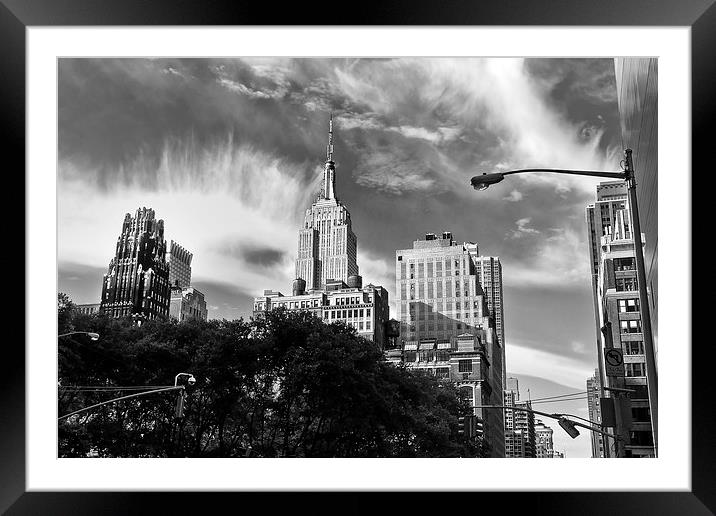 New York  - Empire State Building Framed Mounted Print by Pete Lawless