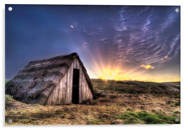 Seaweed drying hut sunrise Acrylic by Simon West