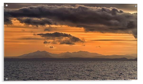 Arran Sunset Acrylic by Geo Harris