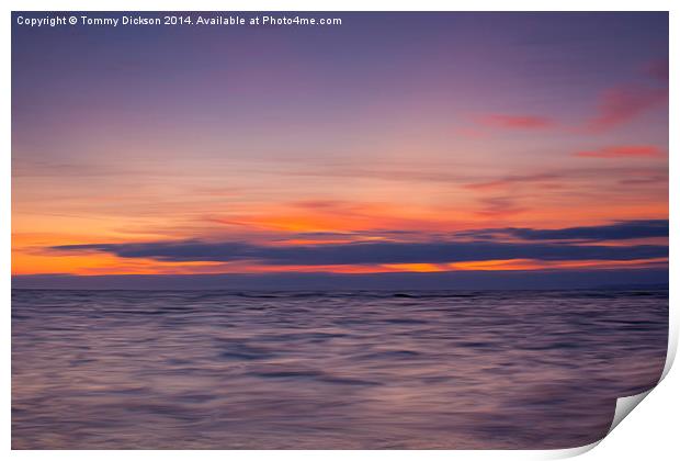 Vibrant Seascape at Sunset Print by Tommy Dickson