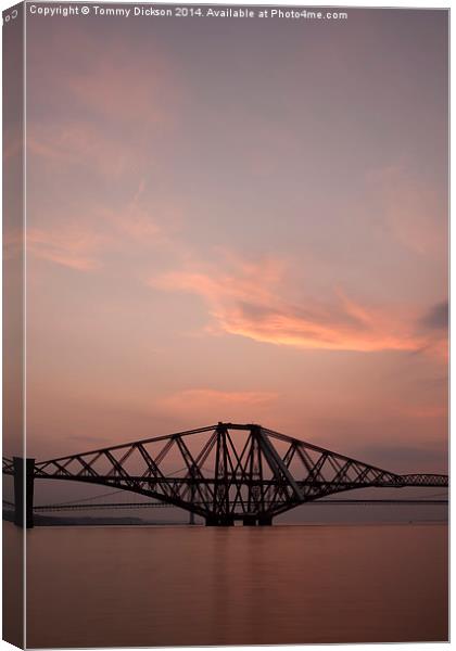 Sunset Over the Forth Bridges Canvas Print by Tommy Dickson