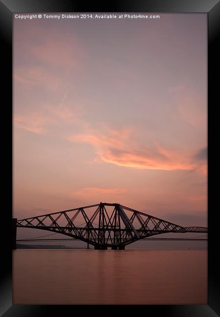Sunset Over the Forth Bridges Framed Print by Tommy Dickson