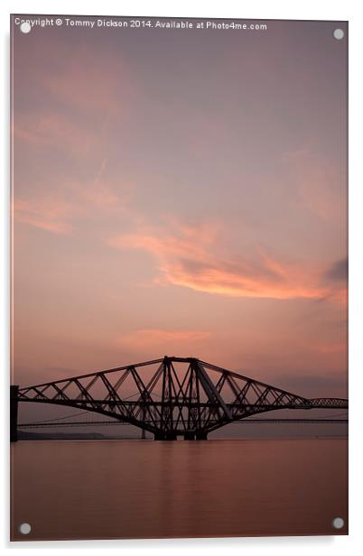 Sunset Over the Forth Bridges Acrylic by Tommy Dickson