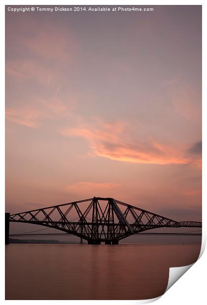Sunset Over the Forth Bridges Print by Tommy Dickson