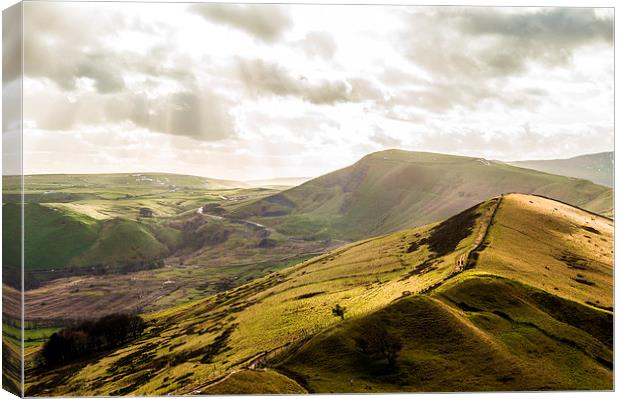 Afternoon Sun on Mam Tor and the Great Ridge Canvas Print by Phil Tinkler