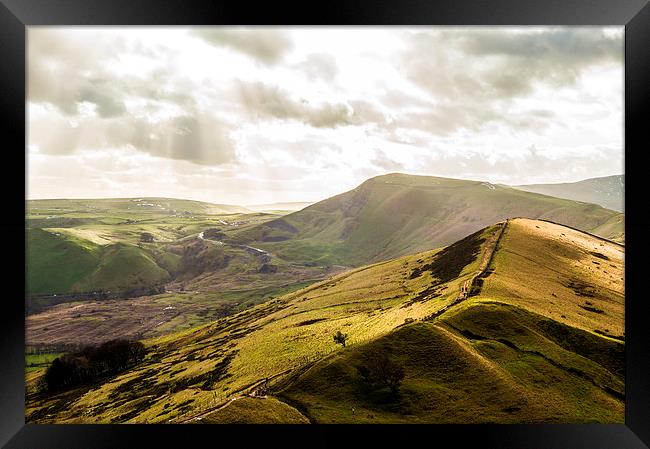 Afternoon Sun on Mam Tor and the Great Ridge Framed Print by Phil Tinkler