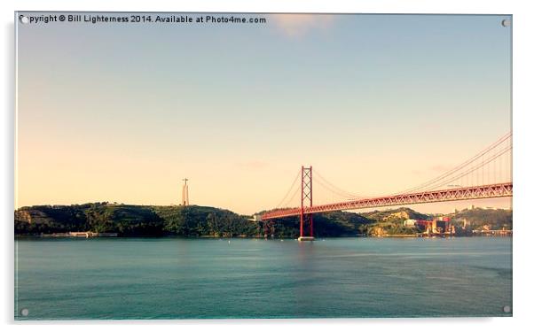25 de Abril Bridge , Lisbon Acrylic by Bill Lighterness