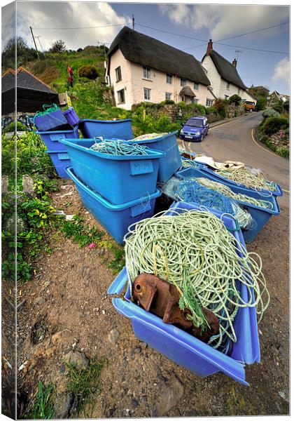 Fishing paraphernalia at Cadgwith Cove Canvas Print by Rob Hawkins